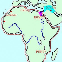 Map of the first circumnavigation of Africa