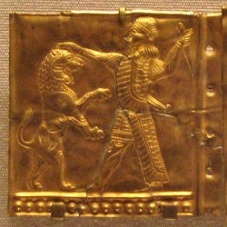 Susa, Gold plate with royal warrior