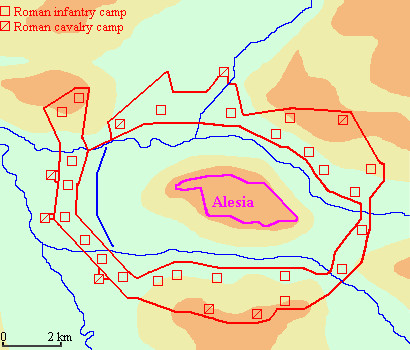 Map of the siege of Alesia