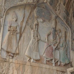 Taq-e Bostan, Large cave: relief added by Fath-Ali Shah Qajar