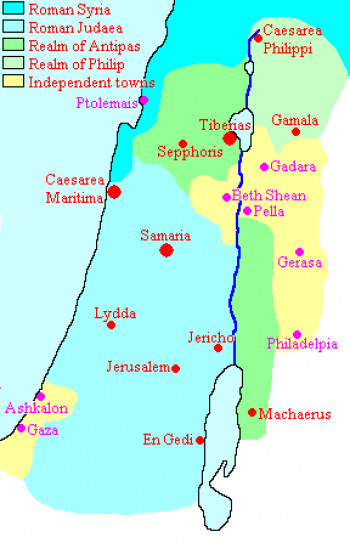 Map of Roman Judaea and it neighbors