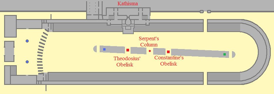 Constantinople, Hippodrome, map