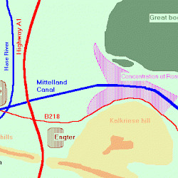 Concentration of Roman finds at Kalkriese