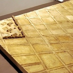 Model of a "Celtic Field" and a small village