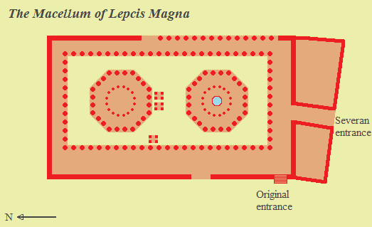 Map of the macellum in Lepcis Magna