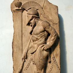 Rhodes, Relief of a soldier (archaizing)