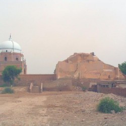 Multan's former Hindu temple (right)