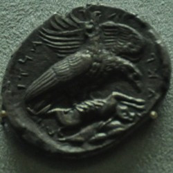Coin from Acragas: eagle with hare