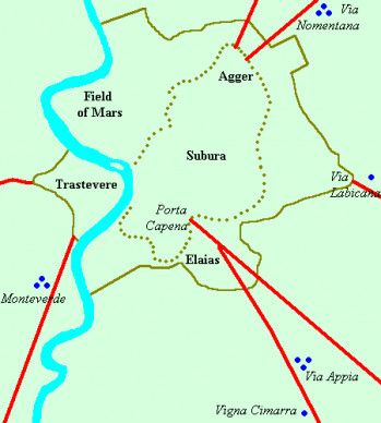 Map of the Jewish catacombs in Rome