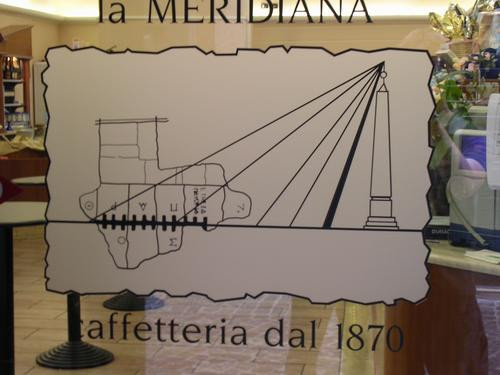 Rome, Horologium Augusti, modern reconstruction (on the door of a pub)