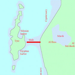 Map of the siege of Tyre