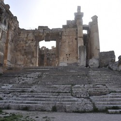 Baalbek, Stairs towards the temple of Bacchus