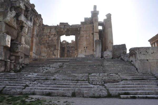 Baalbek, Stairs towards the temple of Bacchus