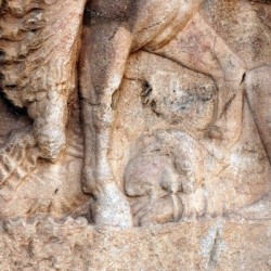 Bishapur, Relief 2, The horse of Shapur tramples Gordian III