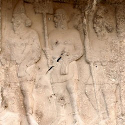 Bishapur, Relief 2, Standard bearers