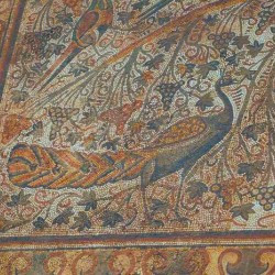 Sabratha, Church mosaic of a peacock