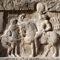 Naqš-e Rustam, Relief of Shapur I receiving the surrender of Philip and capture of Valerian