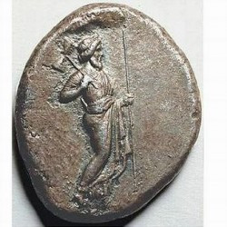 Coin of Hecatomnus (Zeus and lion)