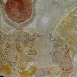 Saqqara, Serapeum, Relief of Isis and Nectanebo II