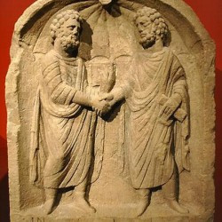 Seebronn, Relief showing the two mayors of a Roman town