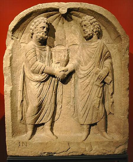 Seebronn, Relief showing the two mayors of a Roman town