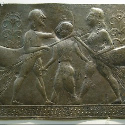 Olympia, Relief with a man fighting two centaurs