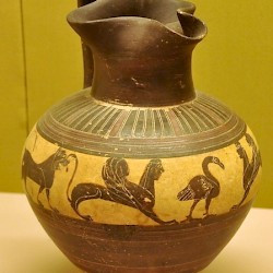 Corinth, Orientalizing jar with a lion, a sphinx, and a goose
