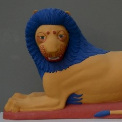 Corinth, Stone lion, Colored reconstruction