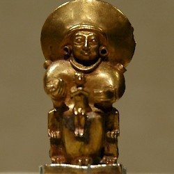 Gold statuette of the Hittite sun-goddess Arinna