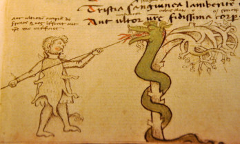 Manuscript of Ovid's Metamorphoses with a picture of Cadmus