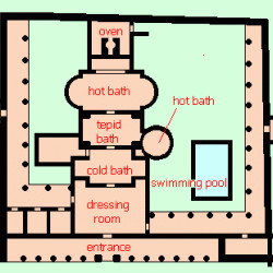 Heerlen, baths, map