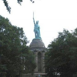 The Hermannsdenkmal, a nineteenth-century German monument to commemorate the victory in the Teutoburg Forest