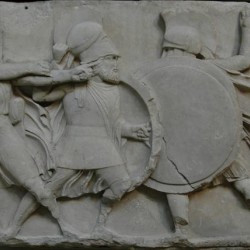 Xanthus, Tomb of the Nereids, Relief of hoplites doing battle