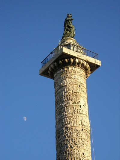 Rome, Column of Marcus Aurelius, top (with moon)