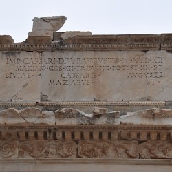 Ephesus, Agora Gate, inscription mentioning Augustus, Livia, and a local leader named Mazaeus